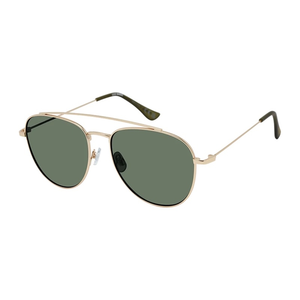 Steve Madden Sunglasses Brantley Aviator Gold Metal Frame Dark Green Lense